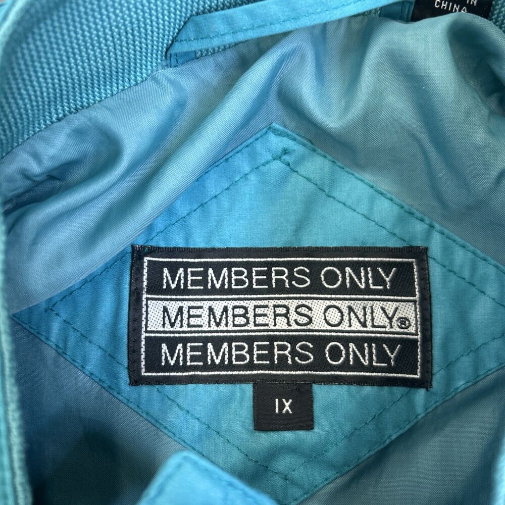 Members Only Vintage Jacket Men's Size 1X Iconic Racer Bomber Jacket Blue Green - Picture 6 of 10